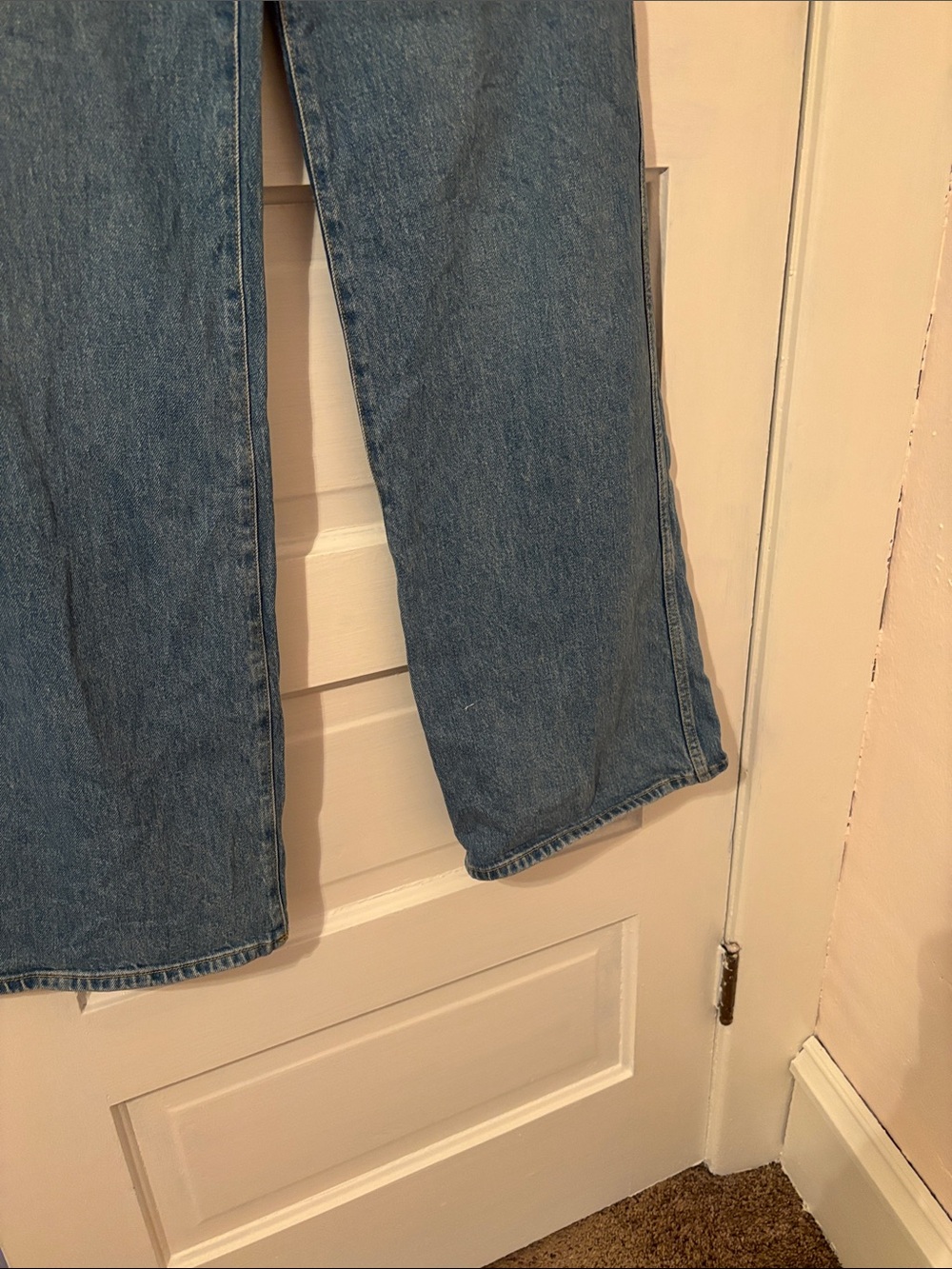Worn Once! Sezane Denim High-Waist Wide Leg Jeans in Light Blue - Picture 5 of 11